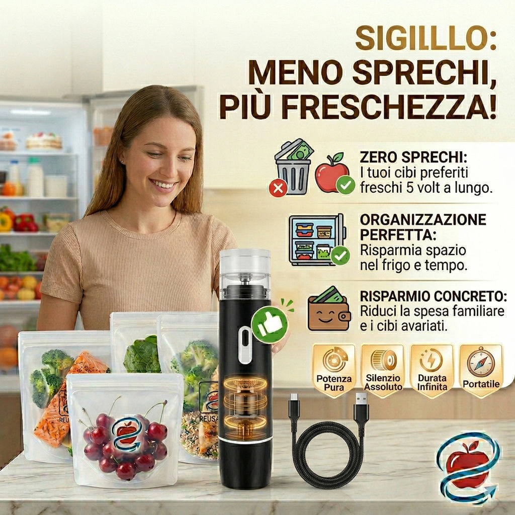 Sigillo: l'aria resta fuori; il buono resta dentro!